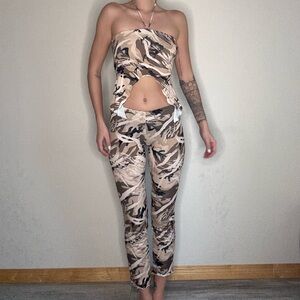 Stylish Camouflage Two Piece Set